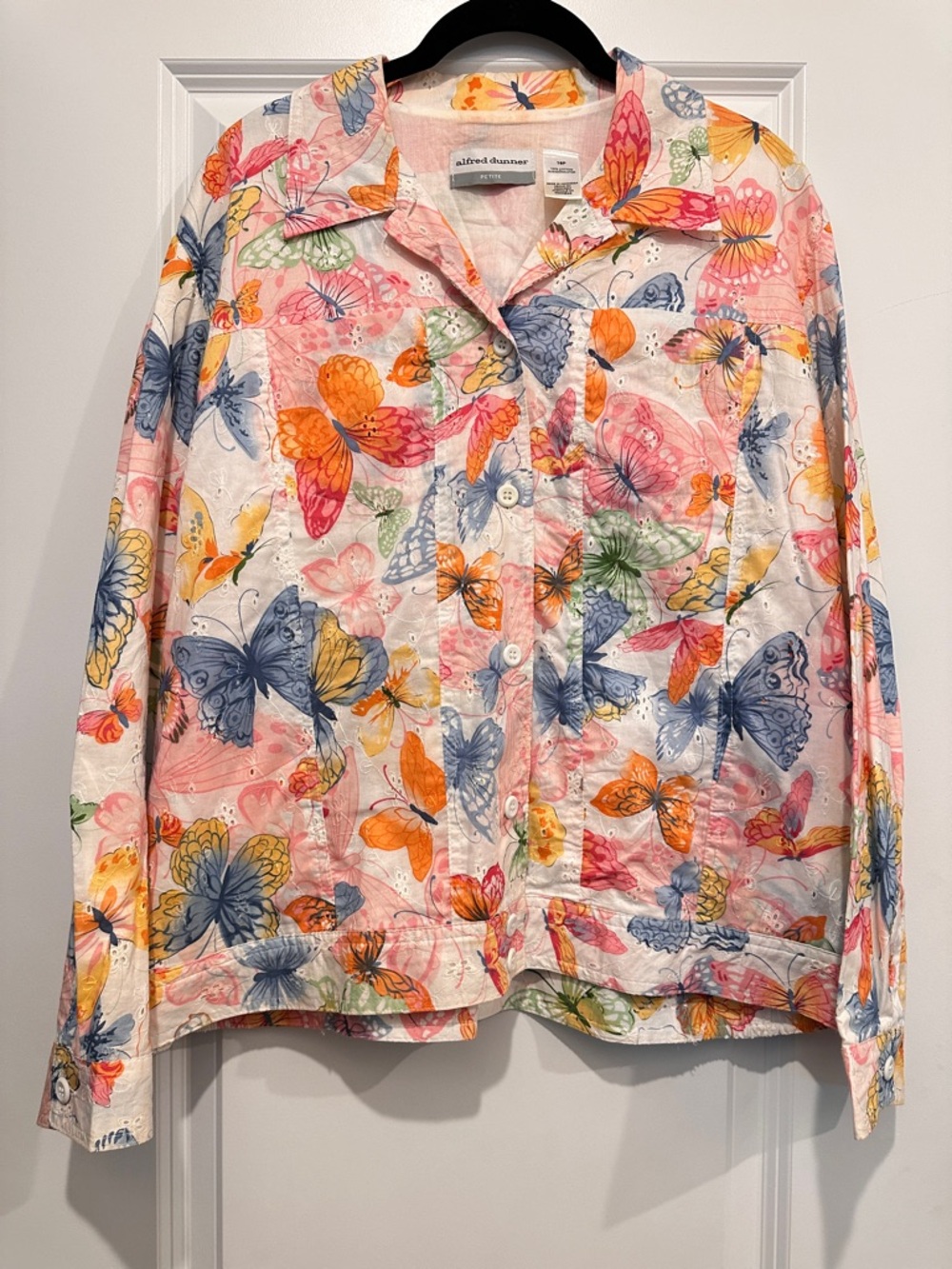 Alfred Dunner Multi Color Butterfly Jacket